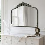 Black Antique Mirror with Ornate Frame, 32x24 Inch