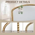 Antique Gold Beaded Arched Wall Mirror 36x28