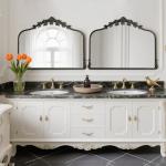 Black Antique Mirror with Ornate Frame, 32x24 Inch