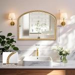 Antique Gold Beaded Arched Wall Mirror 36x28