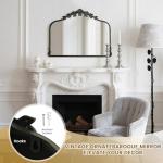 Black Antique Mirror with Ornate Frame, 32x24 Inch