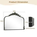 Black Antique Mirror with Ornate Frame, 32x24 Inch