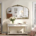 Vintage Baroque 48"x30" Ornate Metal Mirror