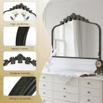 Black Antique Mirror with Ornate Frame, 32x24 Inch