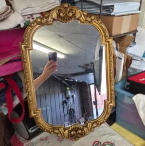Vintage French Rococo Gold Wall Mantle Mirror
