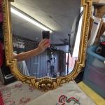 Vintage French Rococo Gold Wall Mantle Mirror