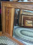 Antique Wooden Frame Beveled Glass Wall Mirror