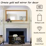 Large Antique Gold Mirror for Living Spaces