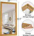 Large Antique Gold Mirror for Living Spaces