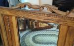 Antique Wooden Frame Beveled Glass Wall Mirror