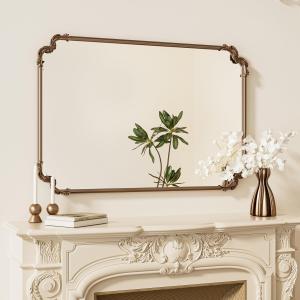 Vintage Gold Baroque Mirror for Fireplace Mantel