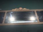 Vintage 3-Panel Nurre Wooden Wall Mantel Mirror