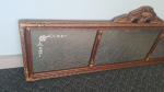 Etched Polychrome Antique Tri-Panel Mantle Mirror