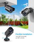 ZOSI 1080P HD TVI Security Camera for Home Office Surveillance CCTV System, 2MP Outdoor Indoor Weatherproof Bullet BNC Camera with Metal Housing, Night Vision, for 1080P/5MP/4K HD-TVI Analog DVR