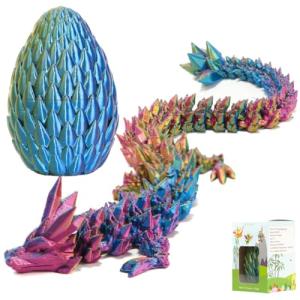 12" Articulated Crystal Dragon Inside 5.1" Egg