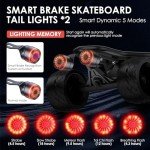 BCOIIUE Smart Electric Skateboard Tail Lights - 2-Pack