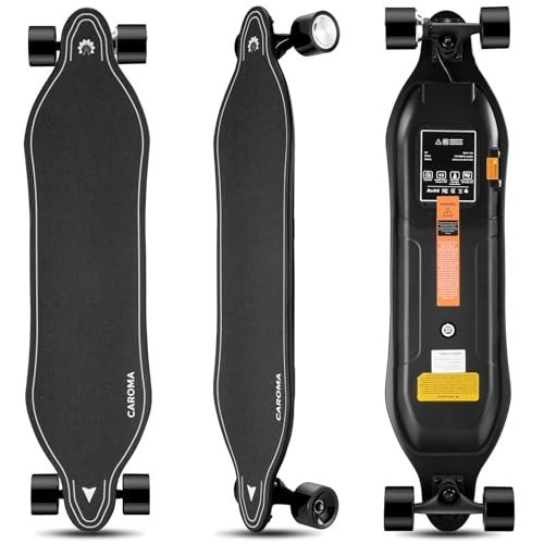Caroma Remote Electric Longboard, 350W Motor, 12.4 MPH