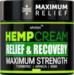 Maximum Strength Natural Hemp Cream for Pain Relief