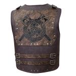Viking Warrior PU Leather Chest Armor - Axe Brown