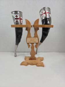 Georgian Drinking Horns with Stand for Display