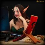 Red Viking Drinking Horn for Beer and Mead