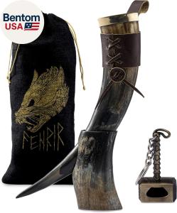 Viking Drinking Horn with Stand - 16 Oz Gift