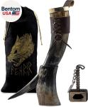 Viking Drinking Horn with Stand - 16 Oz Gift