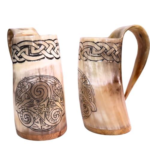 Nordic Viking Tankard Mug with Freyja Design