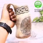 Nordic Viking Tankard Mug with Freyja Design