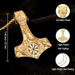 Men's Viking Thor's Hammer Necklace in Gold