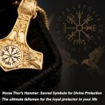 Men's Viking Thor's Hammer Necklace in Gold
