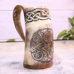 Nordic Viking Tankard Mug with Freyja Design