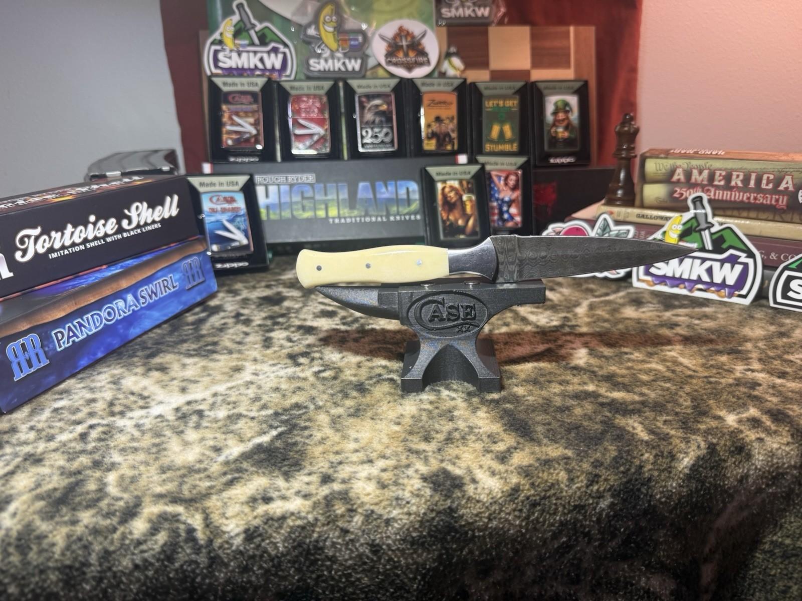 Viking Forged Damascus Steel Fixed Blade Knife