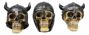 Set of 3 Viking Berserker Skeleton Figurines