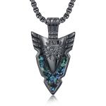Viking Arrowhead Necklace with Black Abalone Pendant
