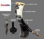 Ox-Horn Viking Drinking Horn with Stand and Holder
