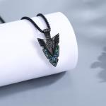 Viking Arrowhead Necklace with Black Abalone Pendant