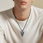 Viking Arrowhead Necklace with Black Abalone Pendant