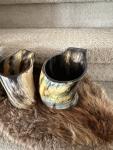 Viking Bovine Horn Beer Mug with Handle