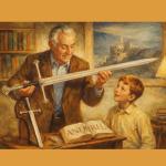 Authentic Viking Style Steel Sword with Scabbard