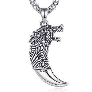 Viking Wolf Tooth Necklace in Sterling Silver