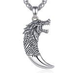 Viking Wolf Tooth Necklace in Sterling Silver