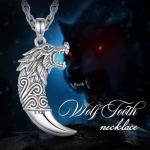 Viking Wolf Tooth Necklace in Sterling Silver