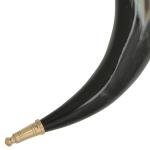 Norse Drinking Horn with Brass Accents & Stand