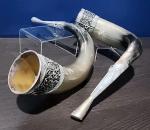 Viking Celtic Norse Dual Drinking Horns Set