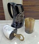 Rustic Viking Horn Mug, Shot Glass, Bottle Opener Set