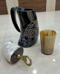 Rustic Viking Horn Mug, Shot Glass, Bottle Opener Set