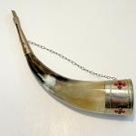 Viking Drinking Horn with Chain and Faux Gems