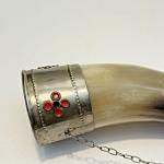 Viking Drinking Horn with Chain and Faux Gems