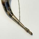 Viking Drinking Horn with Chain and Faux Gems